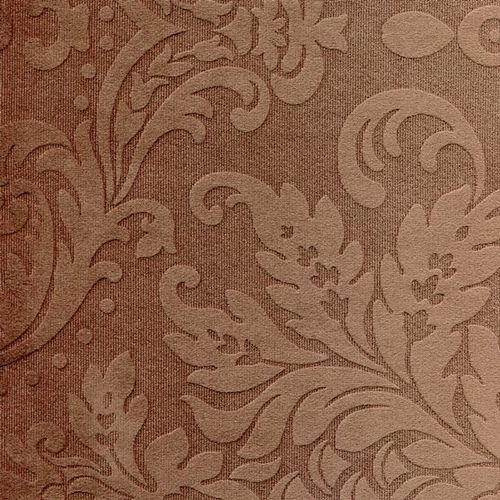 Látka s florálním ornamentem BD84 tmavě hnědá